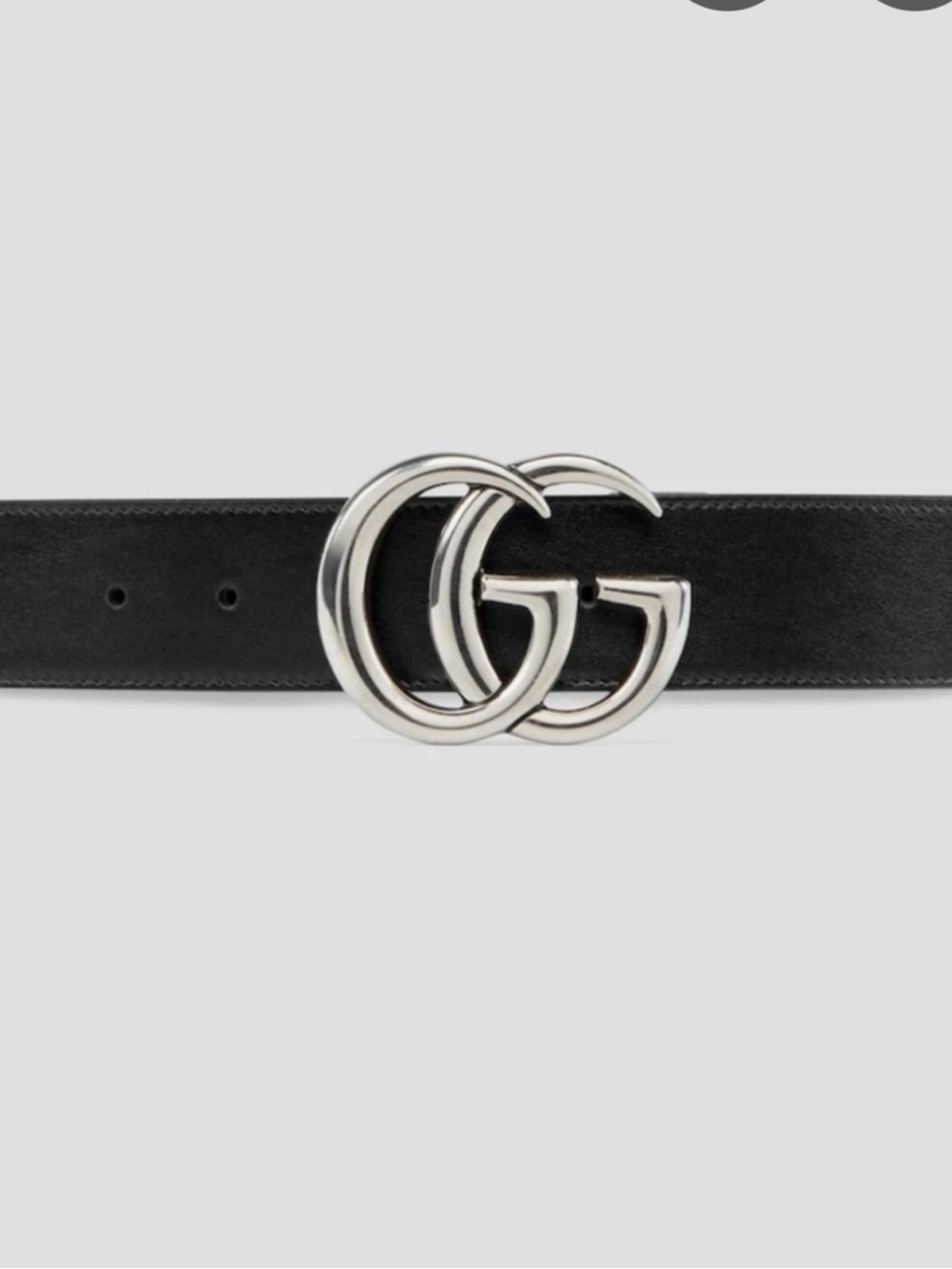 Gucci marmot black belt with silver GG-worn less than 5x-Authentic -Nordstrom